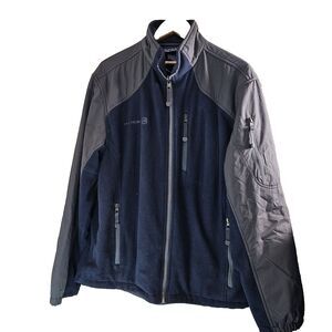 Free Country Mens Funnel Neck Mock Turtleneck Jacket blue gray size large